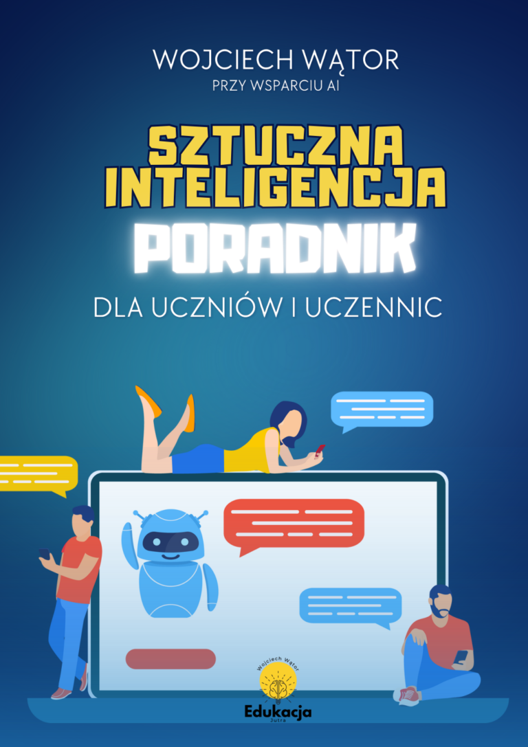 Oryginalna okładka poradnika AI dla uczniów i uczennic, Edukacja Jutra