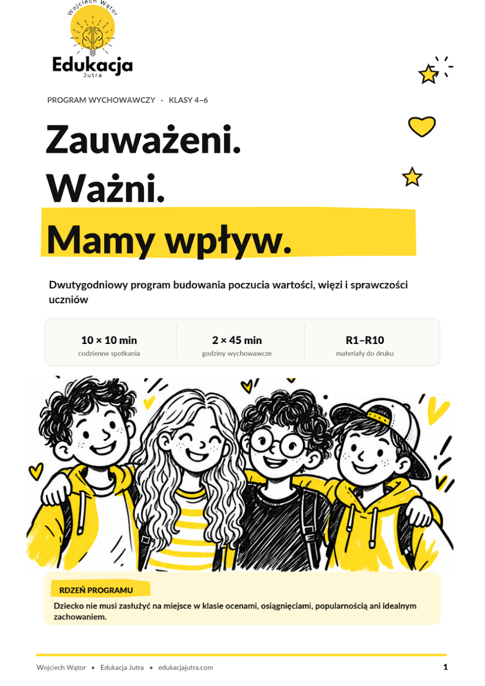 Okładka programu Zauważeni. Ważni. Mamy wpływ – materiał dla klas 4–6